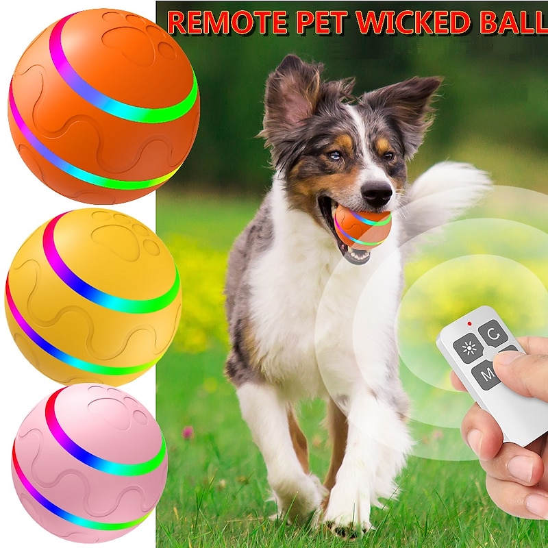Interactive Dog Toy Ball Remote Control for Indoor Cats Dogs with Motion Activated USB Rechargeable