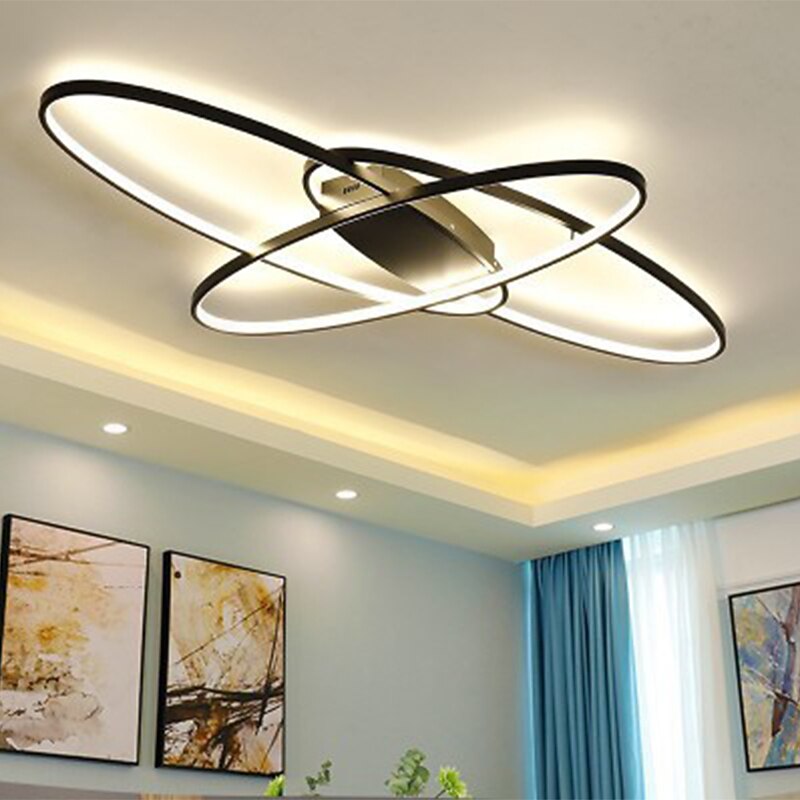 90 cm Dimmable Flush Mount Lights PVC Modern Style Classic Stylish Black Modern Nordic Style 110-240 V
