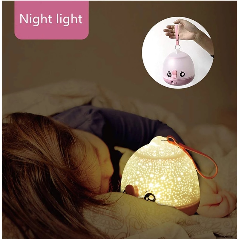 Star Projection Lamp Kids' Projector USB Rechargeable Lucky Fish 360 Rotate Desk Lamps Timing Nightlight for Kids Baby Bedroom Decoration3