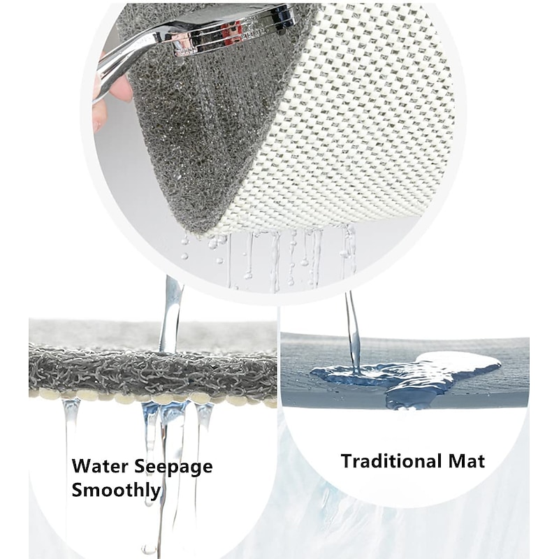 Shower Mat for Inside Shower, Loofah Bath Mat Non Slip Anti Mould Antibacterial Soft PVC Bathtub Mat for Bathroom Wet Shower Areas3