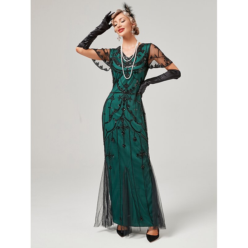 Roaring 20s 1920s Cocktail Dress Flapper Dress Dress Masquerade Normal The Great Gatsby Charleston Wedding Guest Sequins Fancy Dress Women's Carnival Masquerade Carnival Wedding Wedding Guest Adults'