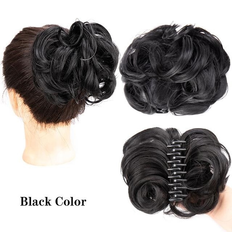 wig hair ring female grab clip hair bag ball head coil hair pull flower short curly hair clip-type flower bud head fluffy big hair ring3