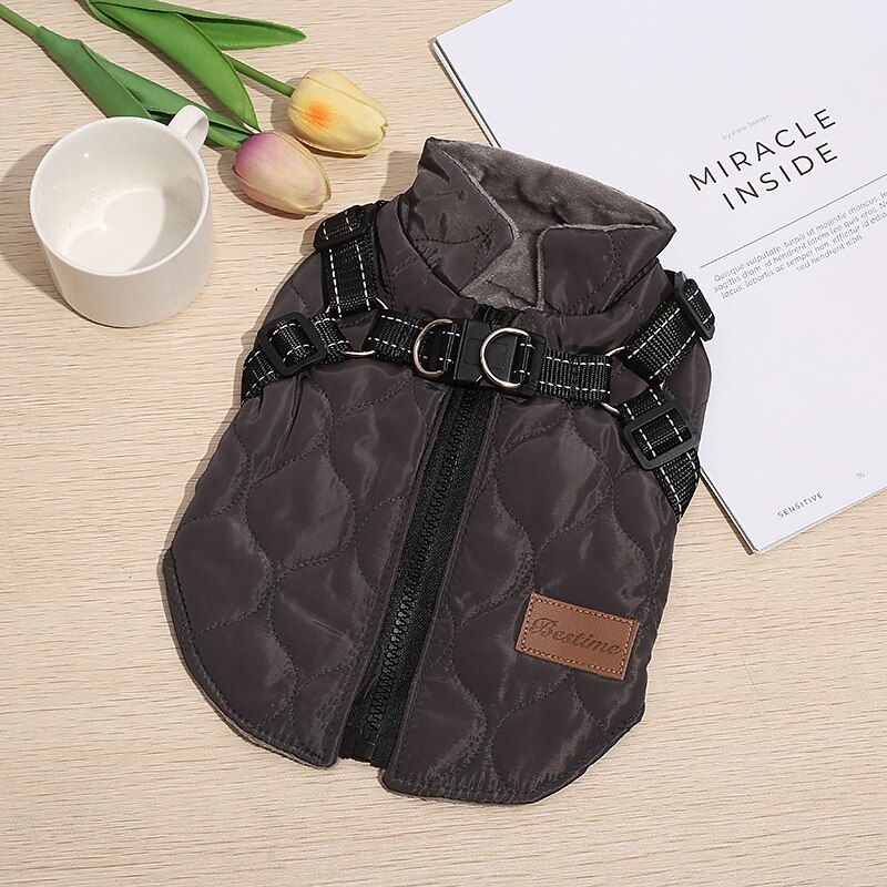 Dog Cat Coat Harness Jacket Vest Cute Casual Winter Warm Breathable Soft Washable Comfortable Outdoor Casual Daily Dog Clothing for Bichon Frise Pomeranian Baby Pet Papillon Small3