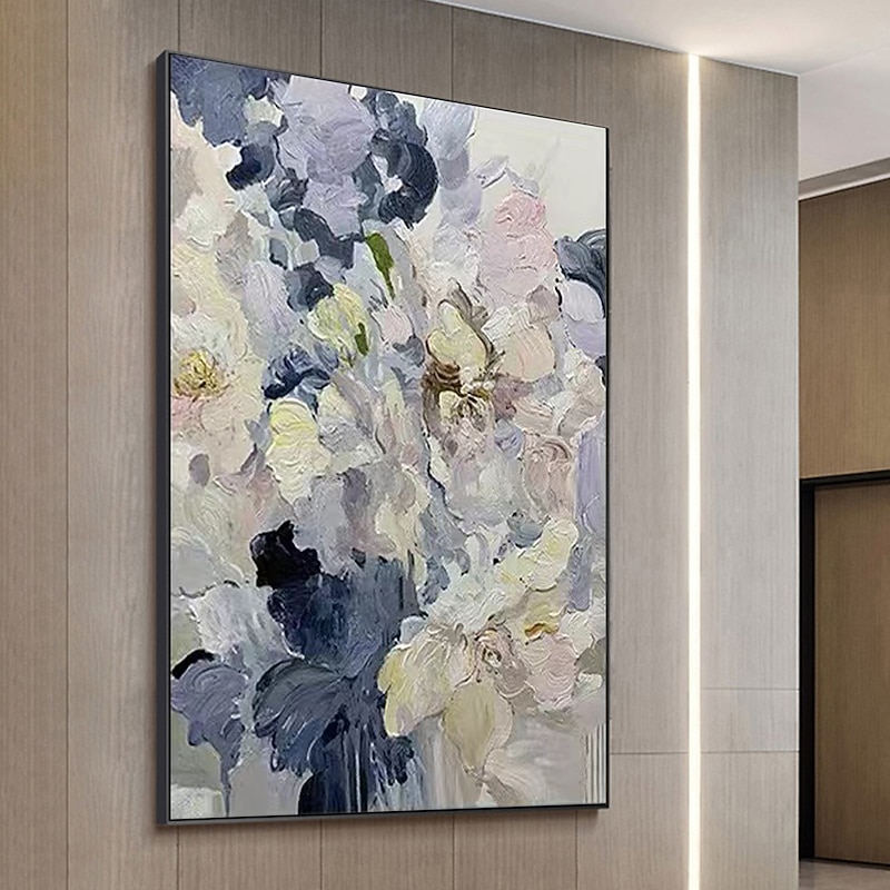 Handmade Oil Painting Canvas Wall Art Decoration Abstract Plant Floral Painting Colored Flowers for Home Decor Rolled Frameless Unstretched Painting4