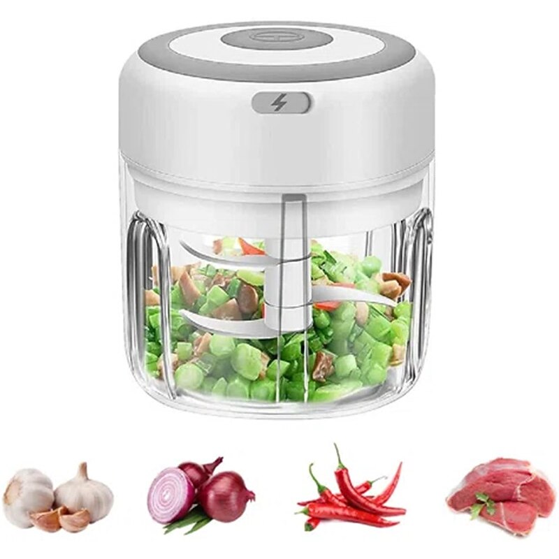 100/250mL Mini Portable Electric Garlic Chopper USB Charging Ginger Masher Machine Sturdy Durable Chili Vegetable Crusher Kitchen Tools Kitchen Accessories3