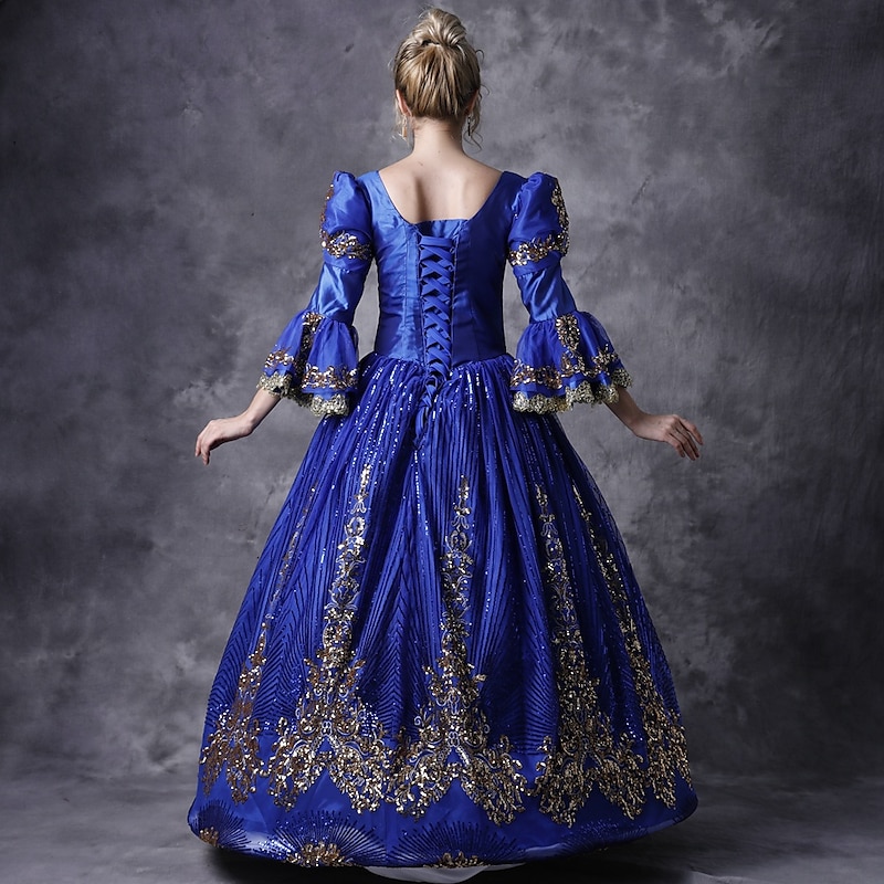 Princess Shakespeare Gothic Victorian Rococo Vintage Medieval Dress Party Women's Cosplay Costume Prom Dress Masquerade 3/4-Length Sleeve Ball Gown4