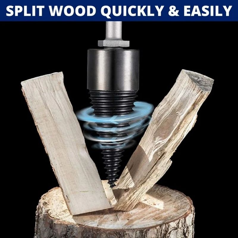 Wood Splitter Drill Bit Log Splitter Chop Wood Splitting Tool Cone Log Splitters Breaking Machine Breaker Firewood Chopper 45mm (1.73IN)