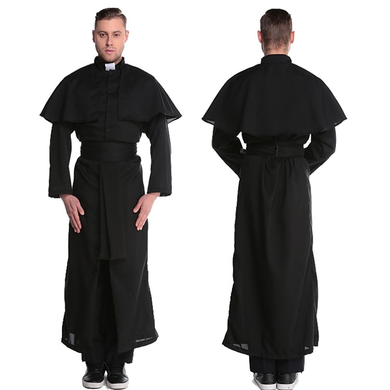 Priest Halloween Cosplay Costume Outfits Cosplay Costume Party Adults' Men's Halloween Carnival Performance Easy Halloween Costumes Dress Up
