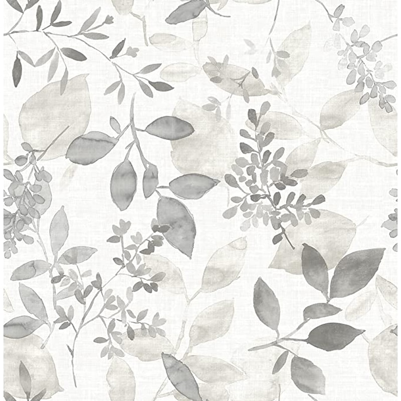 Grey Floral Wallpaper Peel and Stick Wallpaper Removable Pvc/Vinyl Self Adhesive 17.7''x118''in(45cmx300cm) / 45x300cm for Home Decor Bedroom Living Room4