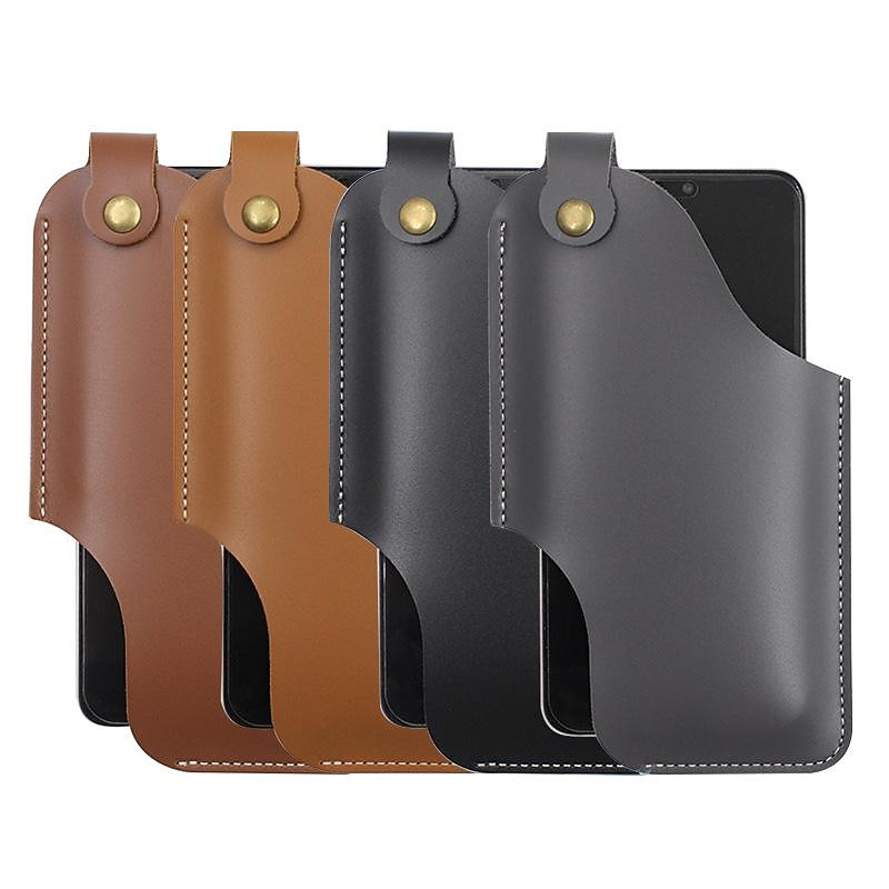 Men's Leather Belt Clip Phone Holster – Vintage PU Leather Waist Pouch Case with Snap Closure, Hands-Free Cell Phone Holder for Outdoor Travel & Daily Use4