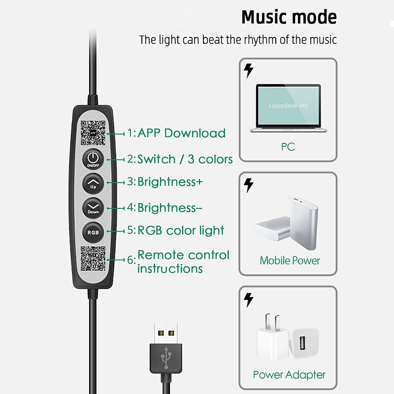 LED Smart Light RGB Desktop Atmosphere Desk Lamp Bluetooth APP Control Suitable for Game Room Bedroom Bedside Decoration Shustar3
