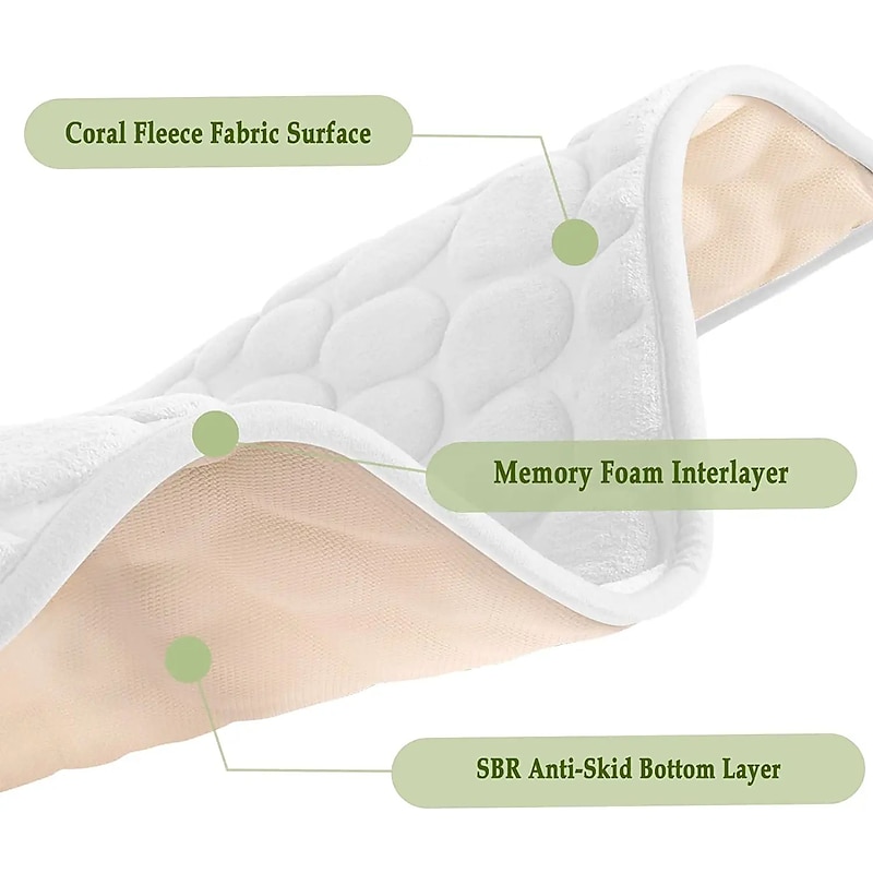 Cobblestone Bath Mat Non-slip Memory Foam Pad, Washable Bath Rugs, Rapid Water Absorbent, Non-Slip, Washable, Thick, Soft And Comfortable Carpet For Shower Room3