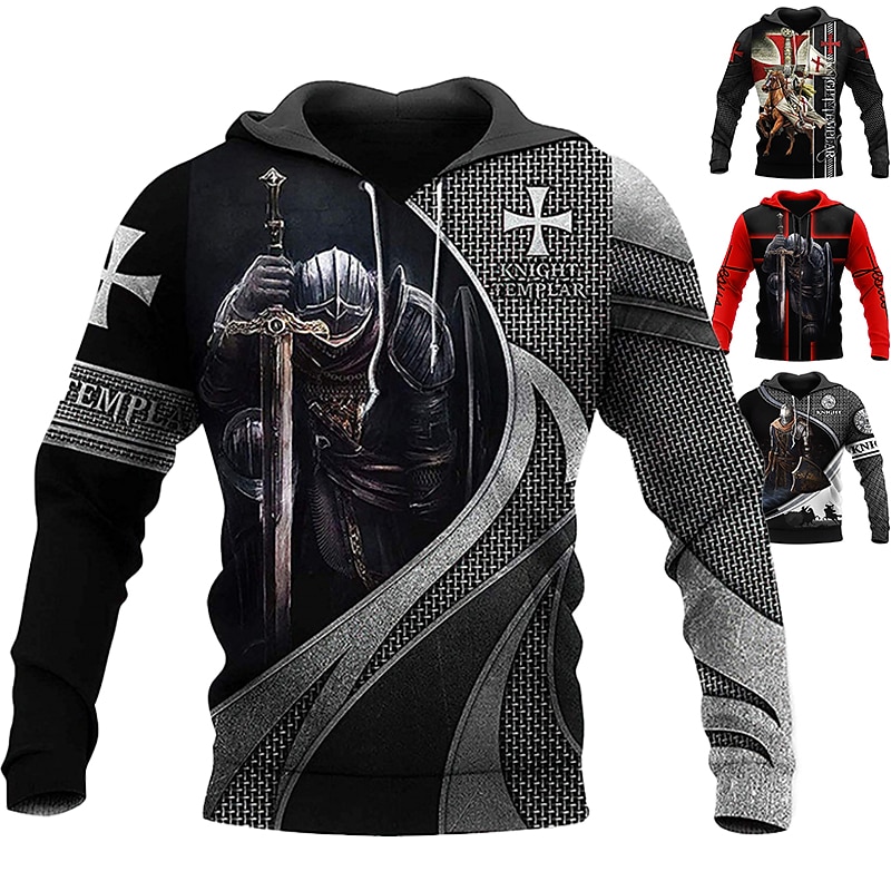 The Last Templar Crusader Knights Templar Crusader Hoodie Cartoon Manga Anime 3D Graphic For Couple's Men's Women's Adults' 3D Print