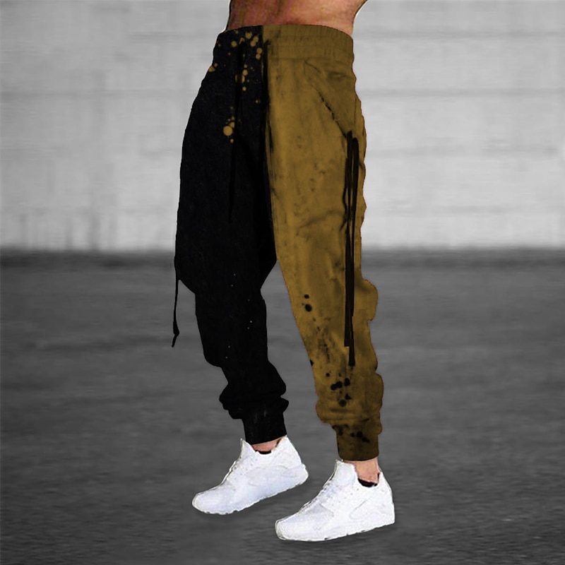 Men's Sweatpants Joggers Trousers Drawstring Elastic Waist Ribbon Graphic Prints Comfort Breathable Sports Outdoor Casual Daily Cotton Blend Terry Streetwear Designer Red Blue Micro-elastic3
