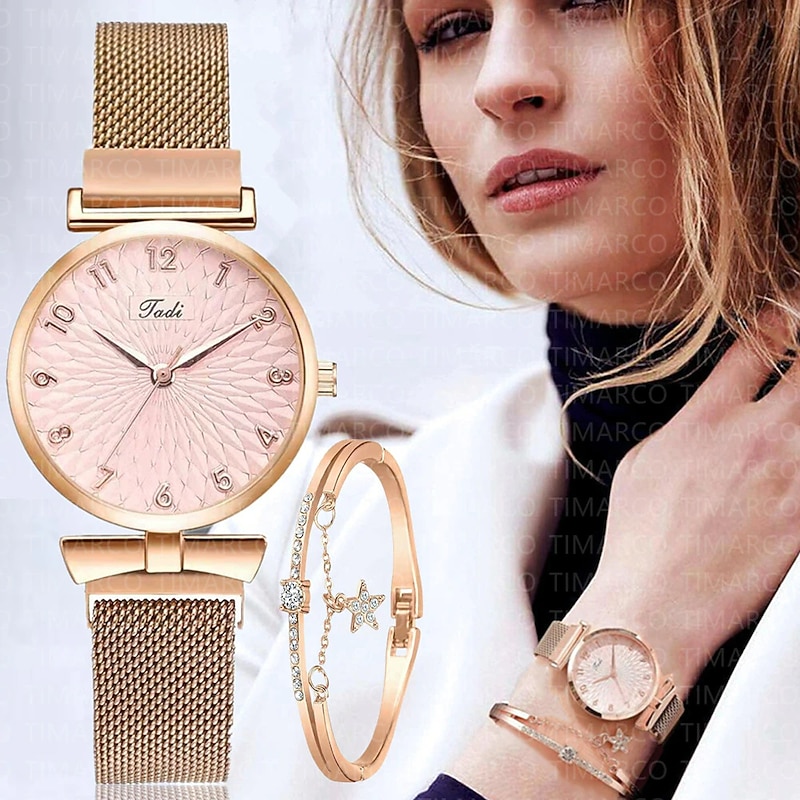 Luxury Crystal Women Bracelet Quartz Watches Fashion Diamond Ladies Quartz Watch Female Sports Dress Pink Dial Wrist Watch3