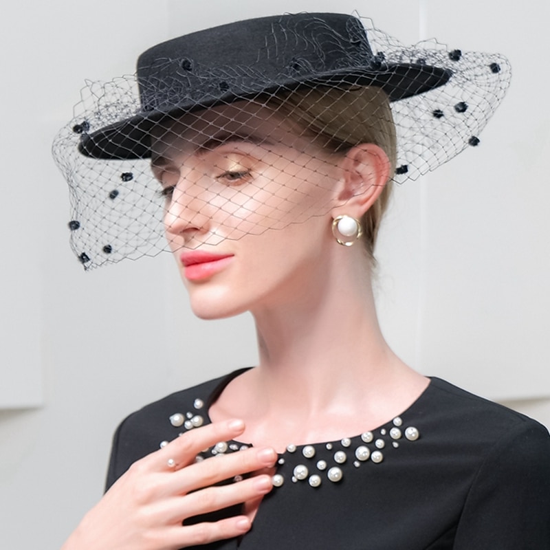 Elegant Beach Wool / Tulle Hats with Trim / Tulle 1PC Party / Evening / Holiday Headpiece / Straw Hats with Satin Bowknot Casual / Holiday Headpiece/ Sun Protection4