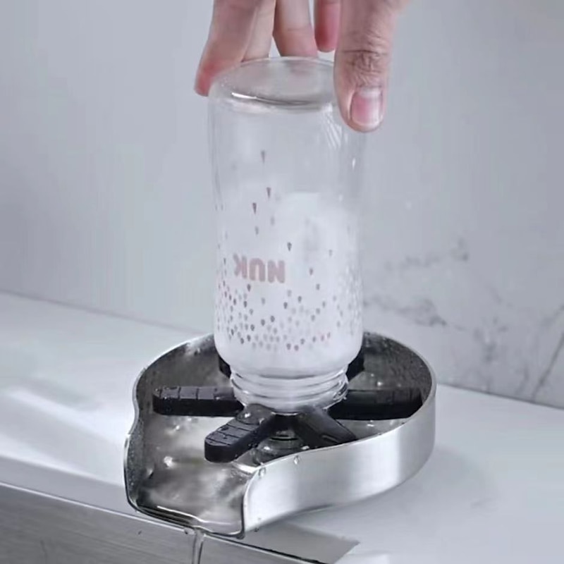 Glass Rinser For Kitchen Sink,Stainless Steel Cup Washer For Sink,Glass Washer for Sink,Cup Cleaner For Sink,Metal Washer,Kitchen Sink Accessories(Send 2 Kinds of Gaskets)4