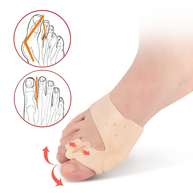 2 Pieces Silicone Gel Toes Separator Hallux Valgus Corrector Bunion Bone Ectropion Adjuster Toes Outer Foot Care4