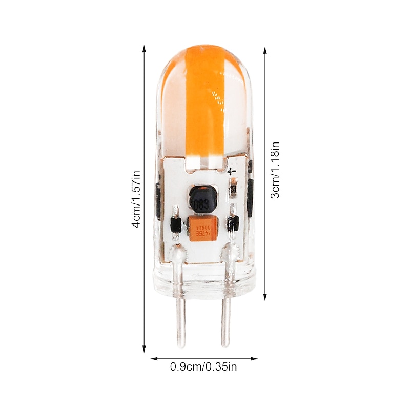 4pcs LED Bi-pin Lights GY6.35 Silica Gel Spotlight 5W 500 lm Light Bulb  COB Energy Saving and Environmental Protection Crystal Chandelier Light Source Warm White White  AC/DC12 V4