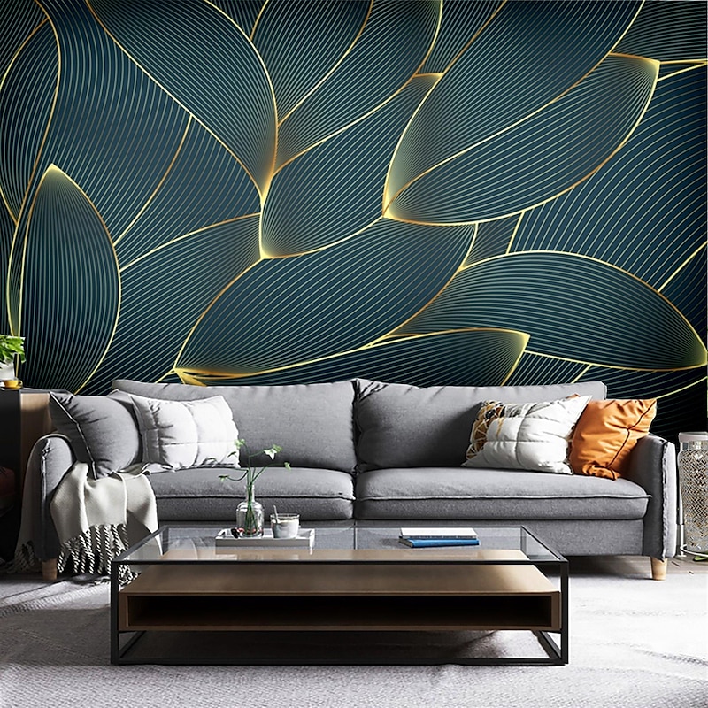 Cool Wallpapers 3D Abstract Mural Wallpaper Wall Mural Wall Stickers Leaves Abstract Outline Picture Suitable For Hotel Living Room Bedroom Art Deco3