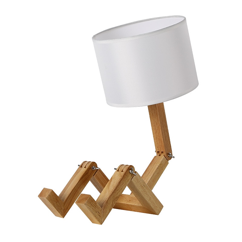 Table Lamp Creative Wooden, Bedroom Study Table Lamp, American Small Table Lamp, Night Light with Lighting2