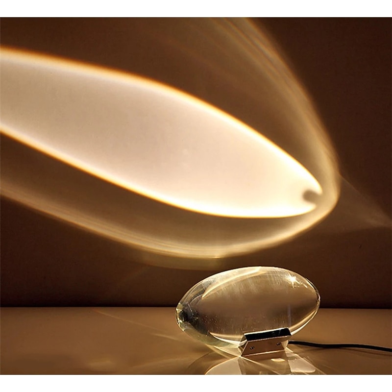 Sunset Rainbow Projector Lights Italian Designer Home Table Night Lamp Led Crystal Eye Of The Sky Egg-shaped Lamps Living Bedroom Decor Projector Lighting USB Power3