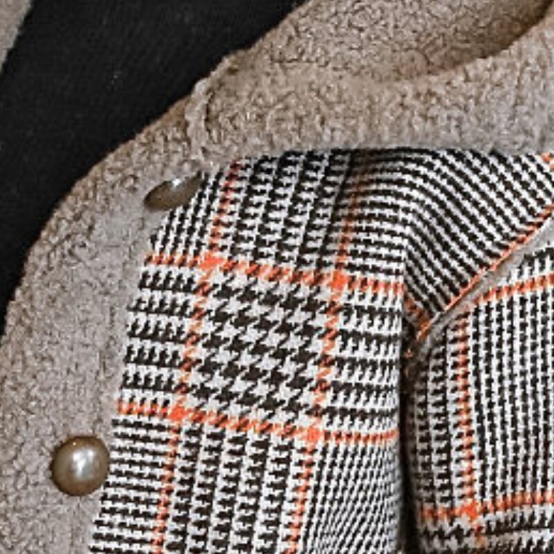 Kids Girls' Woolen Coat Long Sleeve Pink khaki White Plaid Winter Fall Fashion Outdoor 7-13 Years 9