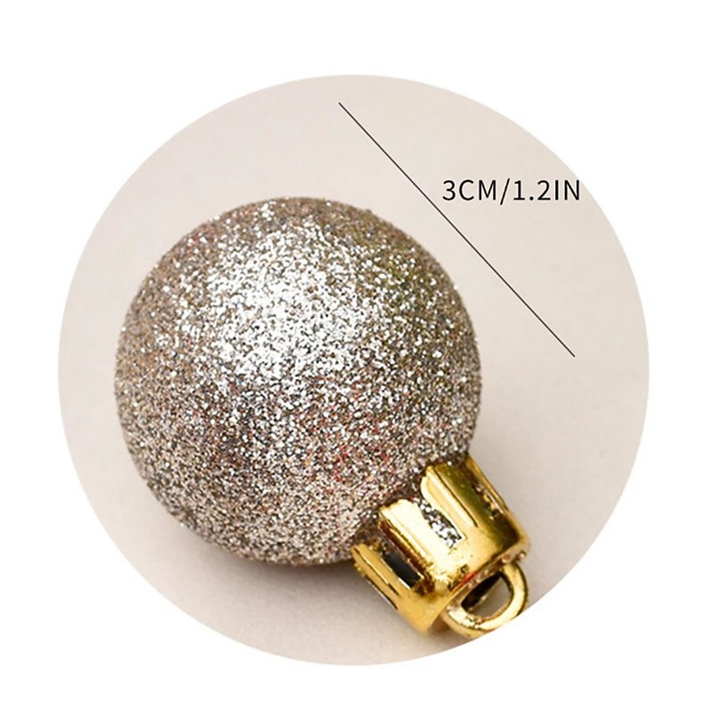 99pcs Christmas Baubles Ball Ornaments 3cm Xmas Decoration, Shatterproof Hanging Decorations for Christmas Tree, Holiday, Party and Gift3
