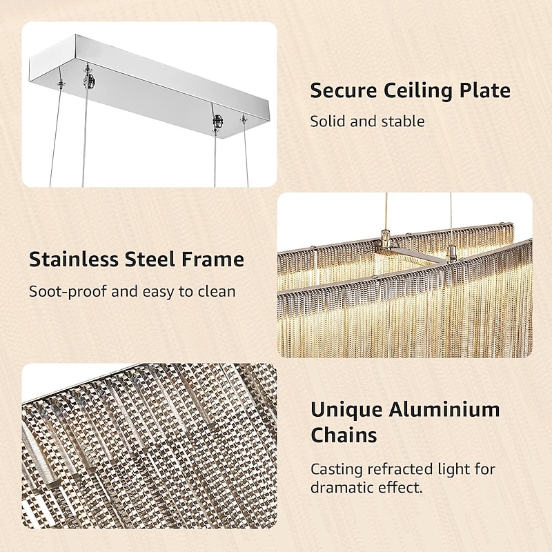 100 cm Multi-shade Bulb Included Chandelier Gold Pendant Light Metal Island Oil-rubbed Bronze Chic & Modern Luxury Firework 110-120V 220-240V4