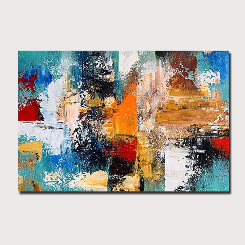 Handmade Oil Painting  canvas Wall Art Decoration  Abstract Knife Painting  Blue Landscape For Home Decor Rolled Frameless Unshi Painting2