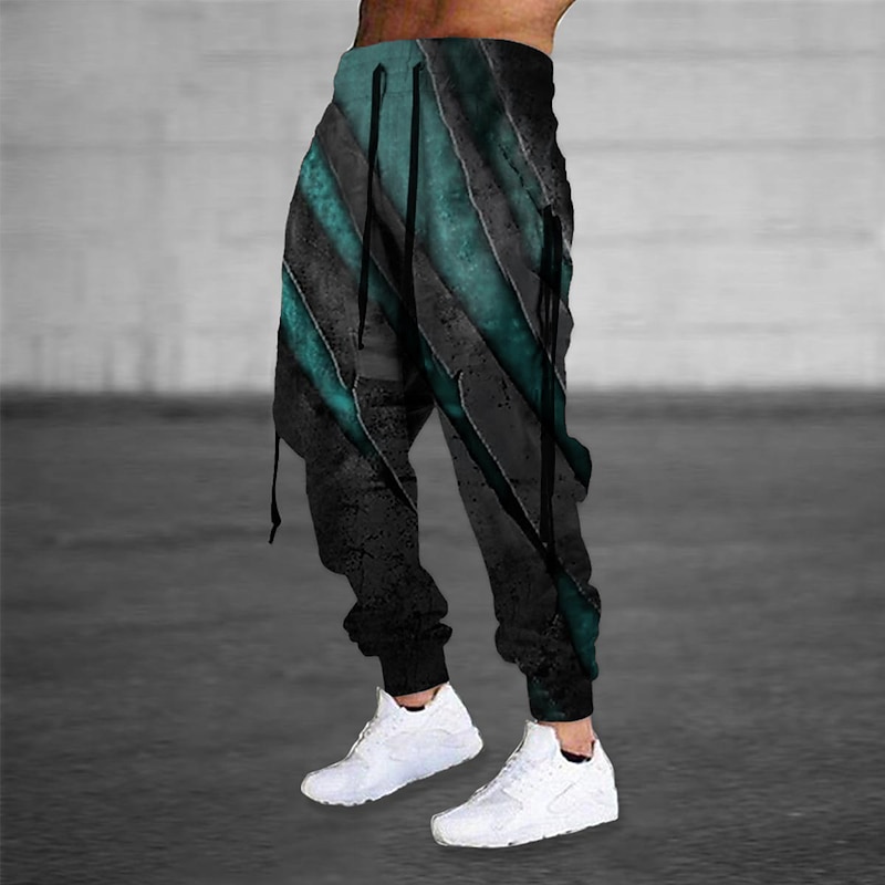 Men's Sweatpants Joggers Trousers Drawstring Elastic Waist 3D Print Graphic Prints Comfort Breathable Sports Outdoor Casual Daily Cotton Blend Terry Streetwear Designer Red Blue Micro-elastic4