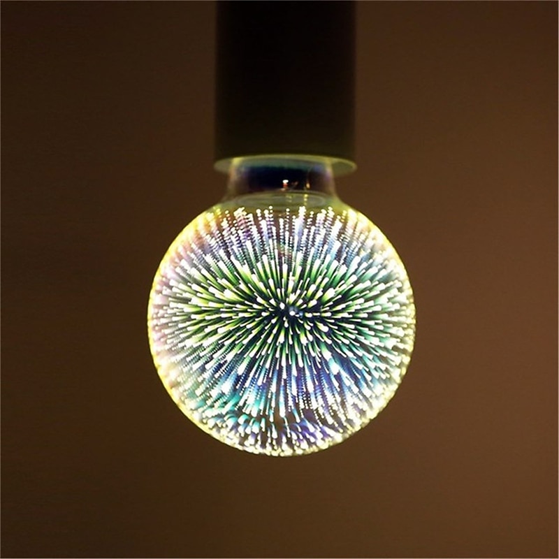 Christmas 3D Firework Light Bulbs Decorations LED Bulb E27 5W 85-265V Vintage Retro Edison Light Bulb Star Fireworks Lamp Holiday Night Light Novelty Christmas3