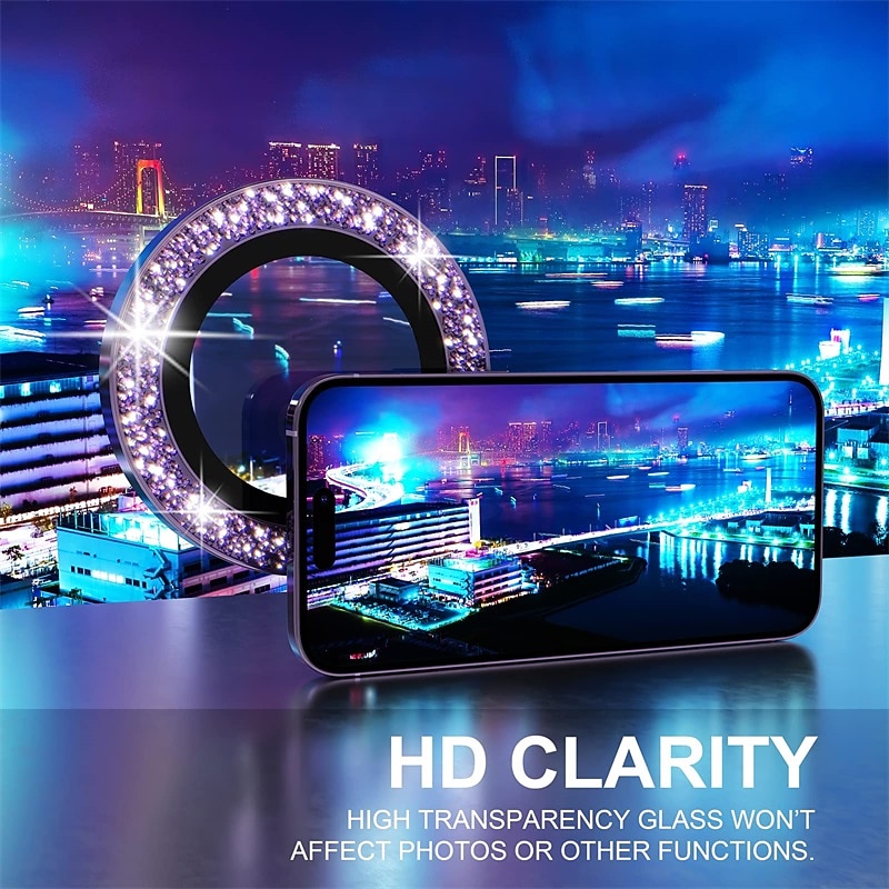 1 Set Camera Lens Protector For Apple iPhone 16 iPhone 15 Pro Max Plus iPhone 14 13 12 11 Pro Max Plus Mini SE Aluminum alloy 9H Hardness Anti-Fingerprint Diamond Scratch Proof4