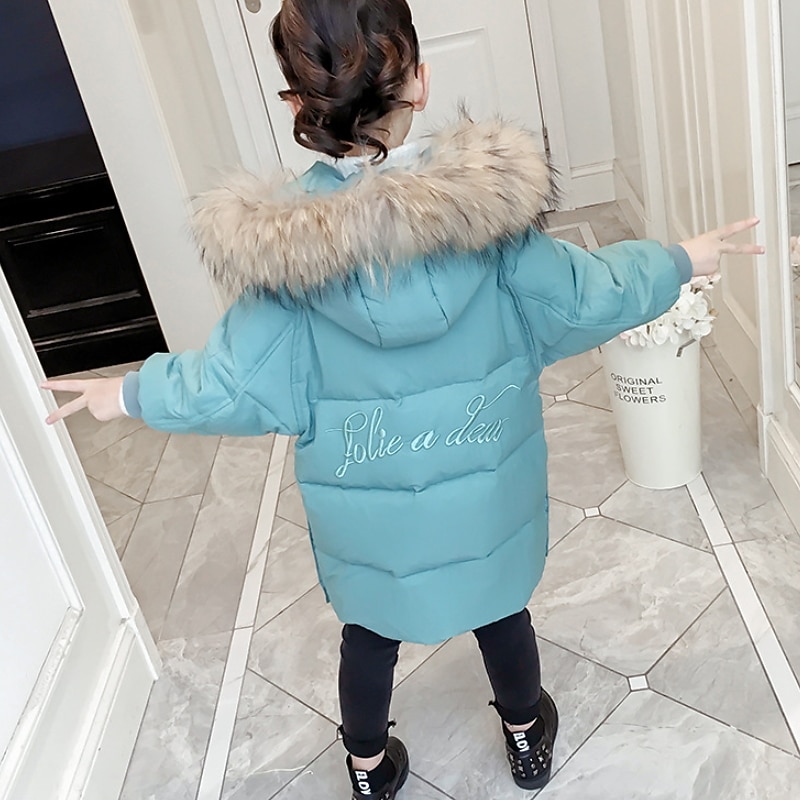 Girls' 3D Plain Coat Long Sleeve Fall Winter Active Cute Polyester Kids 3-12 Years Daily Vacation Regular Fit2