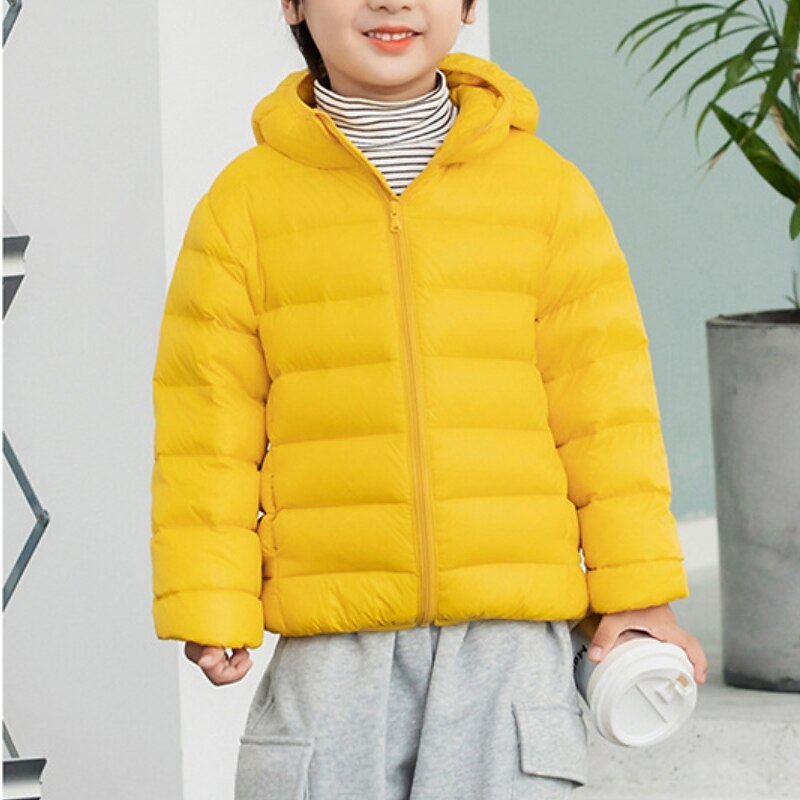 Kids Boys' Down Coat Outerwear Solid Color Long Sleeve Coat School Adorable Black Yellow Pink Fall Winter 7-13 Years4