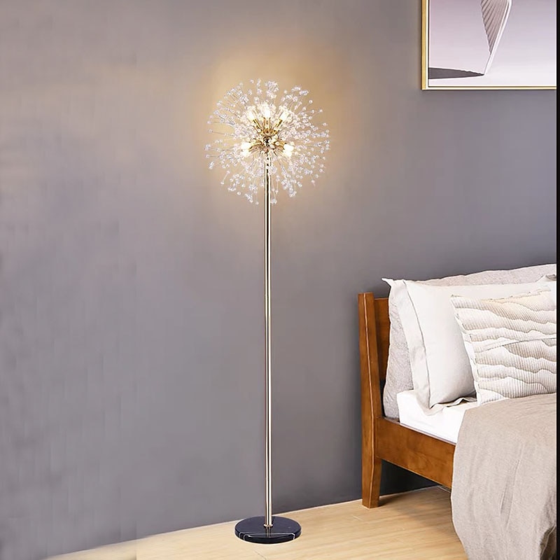 Elegant Floor Lamp Dandelion Floor Lamp Luxury Bedroom Bedside Lamp Vertical Living Room Study Marble Lamps Modern Reading Light2
