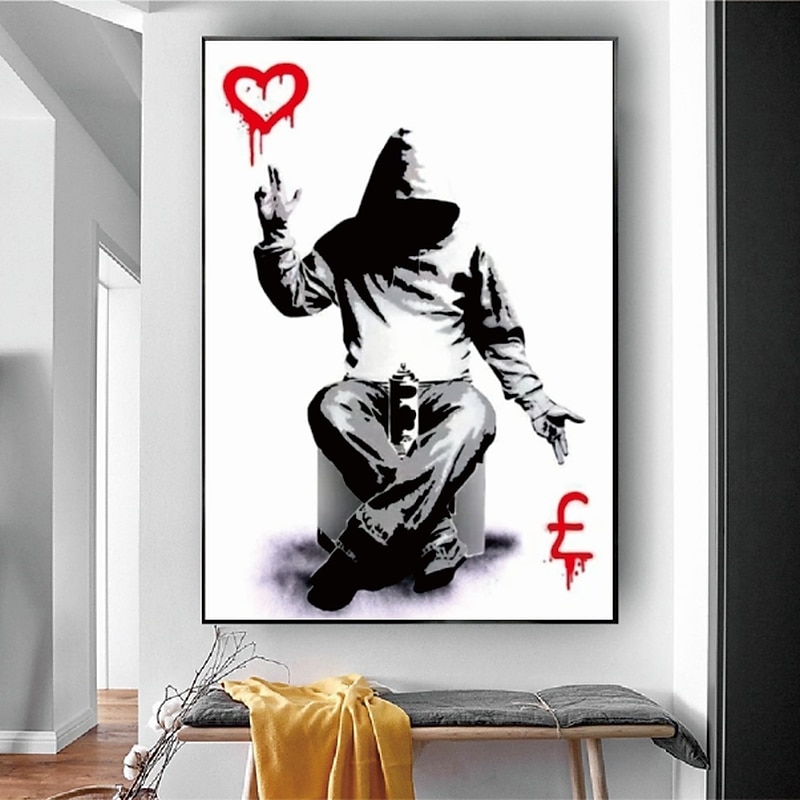 Handmade Hand Painted Oil Painting Wall Street Art Modern Abstract Bansky Painting Home Decoration Decor Rolled Canvas No Frame Unstretched