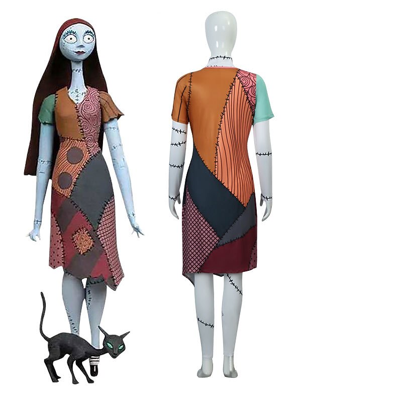 Sally Cosplay Costume Women's Christmas Cosplay Costume Adults Christmas Carnival Masquerade Christmas Eve Christmas Party Dress4