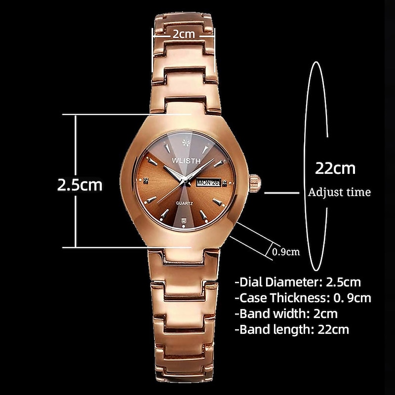 Wrist Watch Women Quartz Watch for Women Analog - Digital Quartz Stylish Luxury Waterproof Lady Small Dial Clock Calendar Noctilucent Quartz