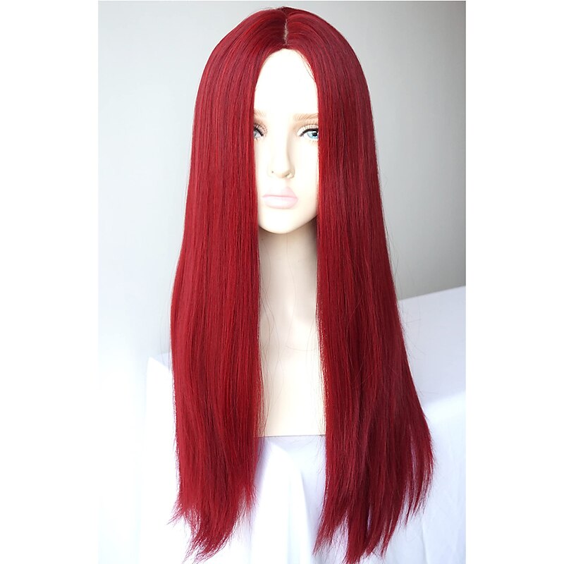 Long Red Straight Wig sally costume wig before Christmas for women and GIRL Synthetic wig Halloween Wigs2