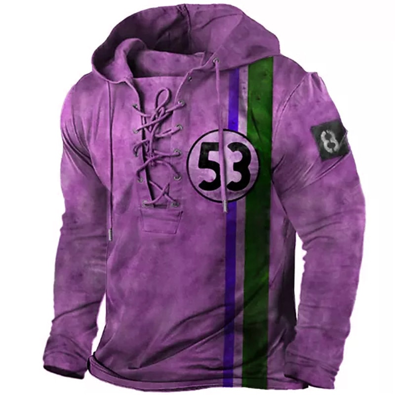 Men's Number Graphic Prints Hoodie Hoodies Sweatshirt Streetwear Designer Long Sleeve Hooded Sports & Outdoor Daily Sports Light Green Blue Lace up Print Spring &  Fall Designer4