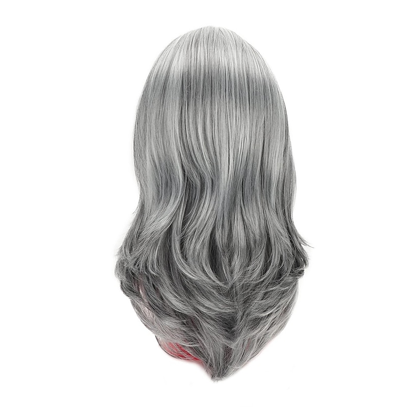 Grey Long Layered Wigs for Women Silver Wavy Wigs Natural Synthetic Hair Wig for Daily Party Use Christmas Party Wigs2