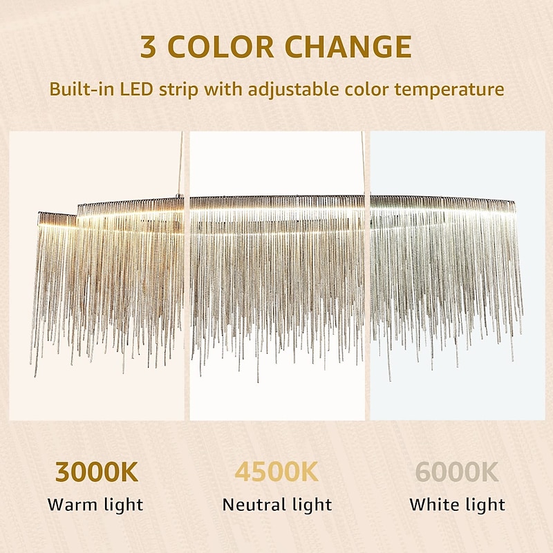 100 cm Multi-shade Bulb Included Chandelier Gold Pendant Light Metal Island Oil-rubbed Bronze Chic & Modern Luxury Firework 110-120V 220-240V3