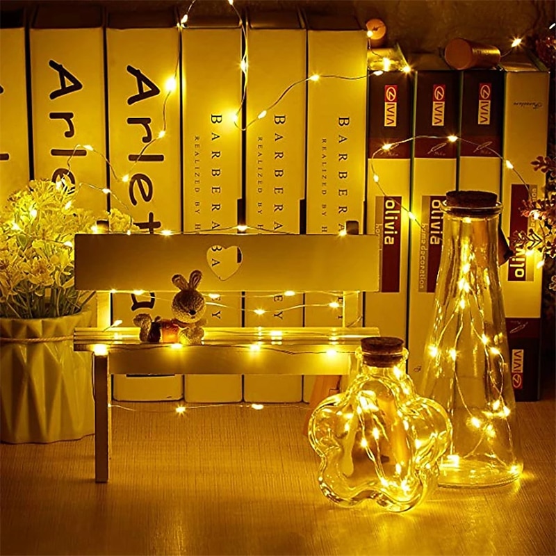 Elegant Wedding Reception Party Wine Bottle Light with Cork LED String Lights Battery Include Fairy Lights Garland Christmas Party Wedding Bar Decoration 5/10/20/30/100pcs4