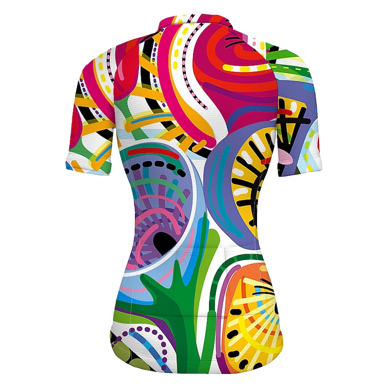 Women's Cycling Jersey Graphic Short Sleeve Bike Jersey Top with 3 Rear Pockets Mountain Bike MTB Road Bike Cycling Quick Dry Reflective Strips Back Pocket Moisture Wicking Sports Yellow Red Blue4