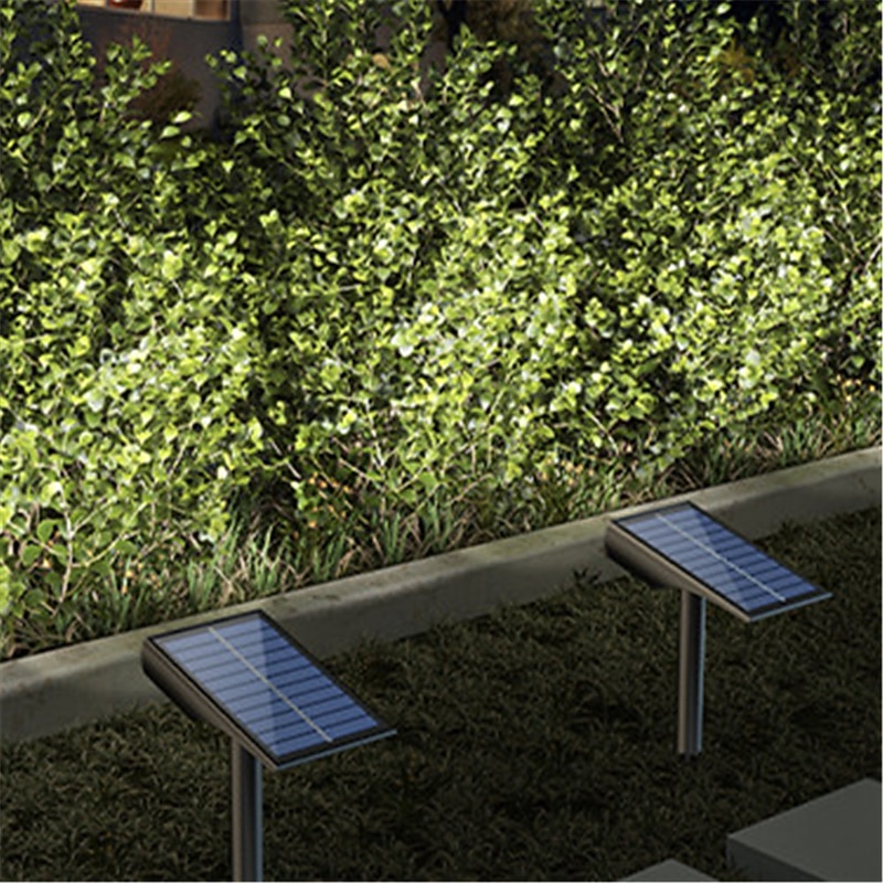 Solar Flood Lights Landscape Spotlights - IP65 Waterproof Outdoor Pathway Garden Light, Warm White & Green Auto On/Off Solar Lights for Driveway, Porch and Walkways3