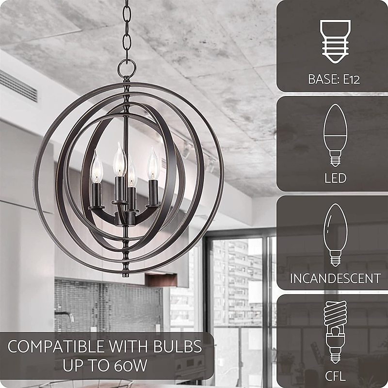 45cm Pendant Lantern Design Pendant Light Metal Electroplated Painted Finishes LED 220-240V4