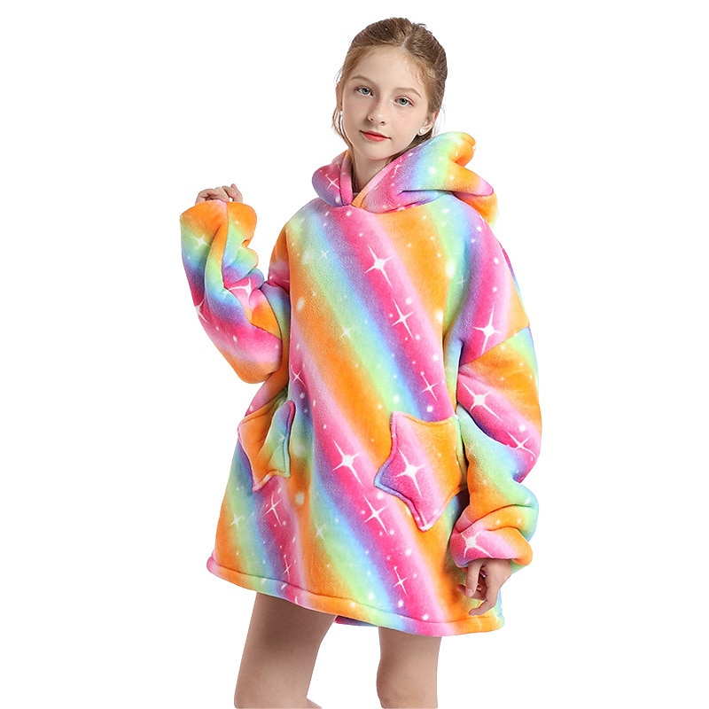Kids Girls' Hoodie Solid Color Graphic Tie Dye Long Sleeve Fall Winter Daily Cotton Casual Regular Fit3