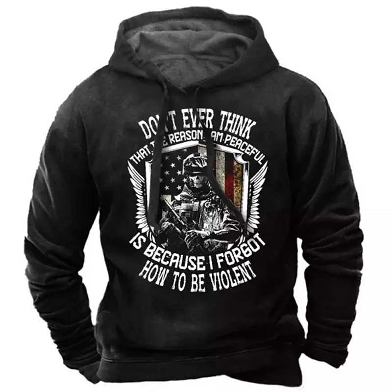 Men's Graphic Prints National Flag Hoodie Hoodies Sweatshirt Streetwear Designer Long Sleeve Hooded Daily Sports Black Navy Blue Print Spring &  Fall Designer