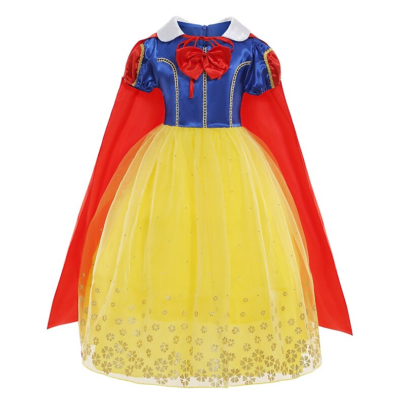 Frozen Snow White Fairytale Princess Flower Girl Dress Theme Party Costume Tulle Dresses Girls' Movie Cosplay Yellow (With Accessories) Dress Accessory Set Halloween Carnival World Book Day Costumes2